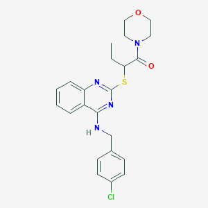 2-((4-((4-Chlorobenzyl)amino)quinazolin-2-yl)thio)-1-morpholinobutan-1-one