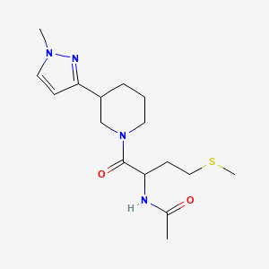 N-(1-(3-(1-methyl-1H-pyrazol-3-yl)piperidin-1-yl)-4-(methylthio)-1-oxobutan-2-yl)acetamide