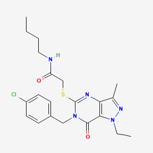B2551796 N-butyl-2-((6-(4-chlorobenzyl)-1-ethyl-3-methyl-7-oxo-6,7-dihydro-1H-pyrazolo[4,3-d]pyrimidin-5-yl)thio)acetamide CAS No. 1276464-00-6