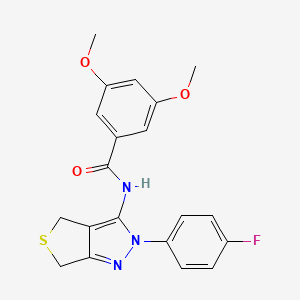 molecular formula C20H18FN3O3S B2551813 N-[2-(4-氟苯基)-4,6-二氢噻吩并[3,4-c]吡唑-3-基]-3,5-二甲氧基苯甲酰胺 CAS No. 450343-21-2