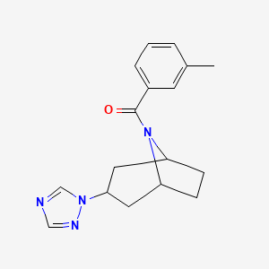 molecular formula C17H20N4O B2551814 ((1R,5S)-3-(1H-1,2,4-triazol-1-yl)-8-azabicyclo[3.2.1]octan-8-yl)(m-tolyl)methanone CAS No. 2310152-91-9