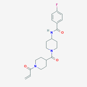 4-Fluoro-N-[1-(1-prop-2-enoylpiperidine-4-carbonyl)piperidin-4-yl]benzamide