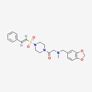 2-[1,3-benzodioxol-5-ylmethyl(methyl)amino]-1-[4-[(E)-2-phenylethenyl]sulfonylpiperazin-1-yl]ethanone