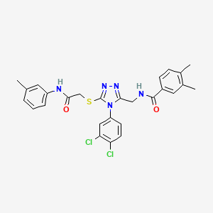 molecular formula C27H25Cl2N5O2S B2551818 N-((4-(3,4-二氯苯基)-5-((2-氧代-2-(间甲苯胺基)乙基)硫代)-4H-1,2,4-三唑-3-基)甲基)-3,4-二甲基苯甲酰胺 CAS No. 391939-45-0