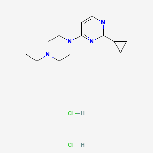 molecular formula C14H24Cl2N4 B2551825 二环丙基-4-[4-(丙烷-2-基)哌嗪-1-基]嘧啶二盐酸盐 CAS No. 2097928-29-3