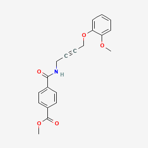 molecular formula C20H19NO5 B2551829 Methyl 4-((4-(2-methoxyphenoxy)but-2-yn-1-yl)carbamoyl)benzoate CAS No. 1428364-12-8