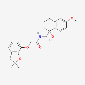 molecular formula C24H29NO5 B2551832 2-((2,2-dimethyl-2,3-dihydrobenzofuran-7-yl)oxy)-N-((1-hydroxy-6-methoxy-1,2,3,4-tetrahydronaphthalen-1-yl)methyl)acetamide CAS No. 2034259-21-5