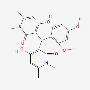 molecular formula C23H26N2O6 B2551835 3,3'-((2,4-dimethoxyphenyl)methylene)bis(4-hydroxy-1,6-dimethylpyridin-2(1H)-one) CAS No. 883086-18-8
