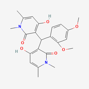 molecular formula C23H26N2O6 B2551835 3,3'-((2,4-二甲氧基苯基)亚甲基)双(4-羟基-1,6-二甲基吡啶-2(1H)-酮) CAS No. 883086-18-8