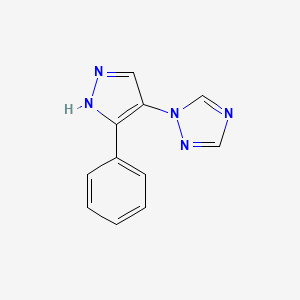 B2551841 1-(3-phenyl-1H-pyrazol-4-yl)-1H-1,2,4-triazole CAS No. 241146-80-5