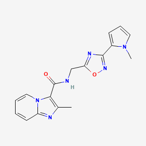 molecular formula C17H16N6O2 B2551847 2-methyl-N-((3-(1-methyl-1H-pyrrol-2-yl)-1,2,4-oxadiazol-5-yl)methyl)imidazo[1,2-a]pyridine-3-carboxamide CAS No. 2034453-32-0