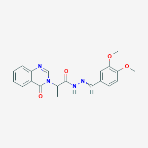 molecular formula C20H20N4O4 B255185 N'-(3,4-dimethoxybenzylidene)-2-(4-oxoquinazolin-3(4H)-yl)propanehydrazide 