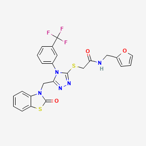 N-(furan-2-ylmethyl)-2-((5-((2-oxobenzo[d]thiazol-3(2H)-yl)methyl)-4-(3-(trifluoromethyl)phenyl)-4H-1,2,4-triazol-3-yl)thio)acetamide