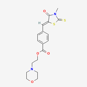 molecular formula C18H20N2O4S2 B2551856 (Z)-4-((3-metil-4-oxo-2-tioxotiazolidin-5-ilideno)metil)benzoato de 2-morfolinoetil CAS No. 881547-31-5