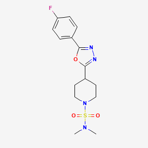 molecular formula C15H19FN4O3S B2551857 4-(5-(4-fluorophenyl)-1,3,4-oxadiazol-2-yl)-N,N-dimethylpiperidine-1-sulfonamide CAS No. 1211658-89-7