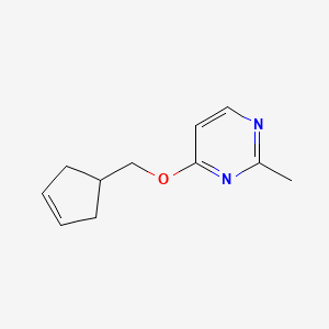 molecular formula C11H14N2O B2551870 4-[(Cyclopent-3-en-1-yl)methoxy]-2-methylpyrimidine CAS No. 2199573-94-7