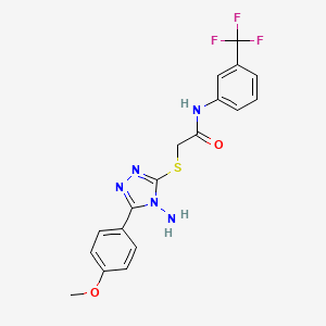 2-{[4-amino-5-(4-methoxyphenyl)-4H-1,2,4-triazol-3-yl]sulfanyl}-N-[3-(trifluoromethyl)phenyl]acetamide