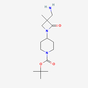 Tert-butyl 4-[3-(aminomethyl)-3-methyl-2-oxoazetidin-1-yl]piperidine-1-carboxylate