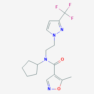 N-cyclopentyl-5-methyl-N-(2-(3-(trifluoromethyl)-1H-pyrazol-1-yl)ethyl)isoxazole-4-carboxamide