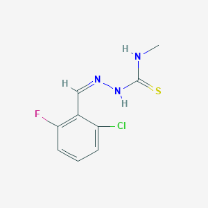 molecular formula C9H9ClFN3S B255188 N'-(2-chloro-6-fluorobenzylidene)-N-methylcarbamohydrazonothioic acid 