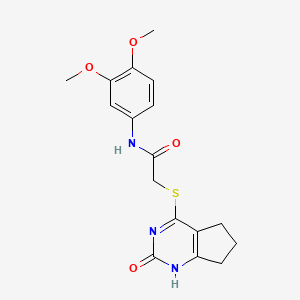 molecular formula C17H19N3O4S B2551881 N-(3,4-dimethoxyphenyl)-2-[(2-oxo-1,5,6,7-tetrahydrocyclopenta[d]pyrimidin-4-yl)sulfanyl]acetamide CAS No. 946269-33-6