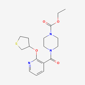Ethyl 4-(2-((tetrahydrothiophen-3-yl)oxy)nicotinoyl)piperazine-1-carboxylate