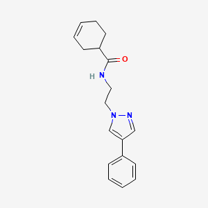 N-(2-(4-phenyl-1H-pyrazol-1-yl)ethyl)cyclohex-3-enecarboxamide