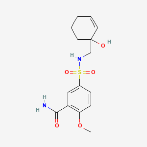 molecular formula C15H20N2O5S B2551887 5-{[(1-羟基环己-2-烯-1-基)甲基]磺酰胺}-2-甲氧基苯甲酰胺 CAS No. 2097858-17-6
