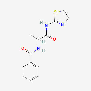 molecular formula C13H15N3O2S B2551895 N-(1-((4,5-dihydrothiazol-2-yl)amino)-1-oxopropan-2-yl)benzamide CAS No. 1007919-70-1