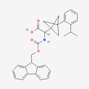 2-(9H-Fluoren-9-ylmethoxycarbonylamino)-2-[3-(2-propan-2-ylphenyl)-1-bicyclo[1.1.1]pentanyl]acetic acid