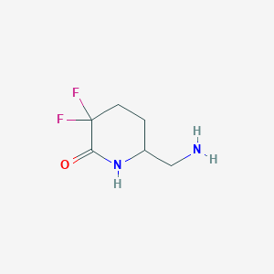 molecular formula C6H10F2N2O B2551902 6-(氨甲基)-3,3-二氟哌啶-2-酮 CAS No. 2166865-52-5