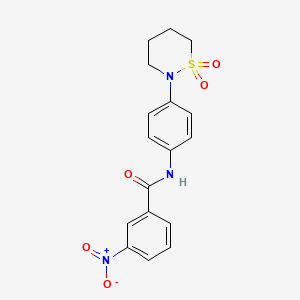 molecular formula C17H17N3O5S B2551907 N-[4-(1,1-dioxothiazinan-2-yl)phenyl]-3-nitrobenzamide CAS No. 899979-50-1