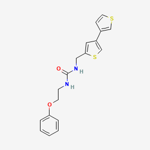 molecular formula C18H18N2O2S2 B2551908 3-({[3,3'-Bithiophene]-5-yl}methyl)-1-(2-phenoxyethyl)urea CAS No. 2379970-35-9