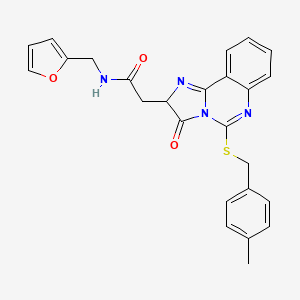 molecular formula C25H22N4O3S B2551917 N-(2-furylmethyl)-2-{5-[(4-methylbenzyl)thio]-3-oxo-2,3-dihydroimidazo[1,2-c]quinazolin-2-yl}acetamide CAS No. 958943-27-6