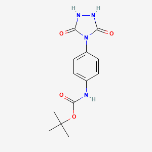 molecular formula C13H16N4O4 B2551919 tert-butyl N-[4-(3,5-dioxo-1,2,4-triazolidin-4-yl)phenyl]carbamate CAS No. 612838-45-6