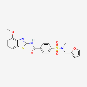 molecular formula C21H19N3O5S2 B2551925 4-(N-(furan-2-ylmethyl)-N-methylsulfamoyl)-N-(4-methoxybenzo[d]thiazol-2-yl)benzamide CAS No. 899982-77-5