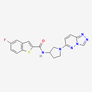 molecular formula C18H15FN6OS B2551927 N-(1-([1,2,4]triazolo[4,3-b]pyridazin-6-yl)pyrrolidin-3-yl)-5-fluorobenzo[b]thiophene-2-carboxamide CAS No. 2034269-14-0