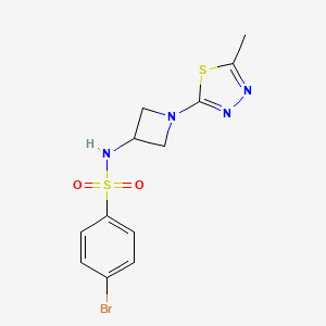 molecular formula C12H13BrN4O2S2 B2551931 4-Bromo-N-[1-(5-methyl-1,3,4-thiadiazol-2-yl)azetidin-3-yl]benzenesulfonamide CAS No. 2415522-74-4