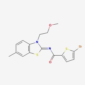 molecular formula C16H15BrN2O2S2 B2551936 (Z)-5-bromo-N-(3-(2-methoxyethyl)-6-methylbenzo[d]thiazol-2(3H)-ylidene)thiophene-2-carboxamide CAS No. 864974-95-8