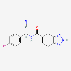 molecular formula C15H14FN5O B2551937 N-[Cyano-(4-fluorophenyl)methyl]-4,5,6,7-tetrahydro-2H-benzotriazole-5-carboxamide CAS No. 2193618-38-9