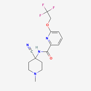 molecular formula C15H17F3N4O2 B2551945 N-(4-Cyano-1-methylpiperidin-4-YL)-6-(2,2,2-trifluoroethoxy)pyridine-2-carboxamide CAS No. 1436057-85-0