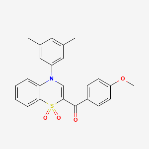 molecular formula C24H21NO4S B2551946 [4-(3,5-dimethylphenyl)-1,1-dioxido-4H-1,4-benzothiazin-2-yl](4-methoxyphenyl)methanone CAS No. 1114653-05-2