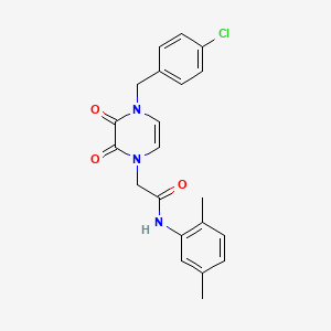 molecular formula C21H20ClN3O3 B2551952 2-[4-[(4-chlorophenyl)methyl]-2,3-dioxopyrazin-1-yl]-N-(2,5-dimethylphenyl)acetamide CAS No. 904525-42-4
