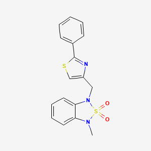 1-Methyl-3-((2-phenylthiazol-4-yl)methyl)-1,3-dihydrobenzo[c][1,2,5]thiadiazole 2,2-dioxide