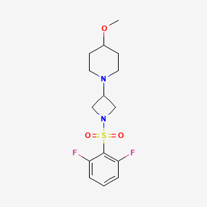molecular formula C15H20F2N2O3S B2551964 1-(1-((2,6-Difluorophenyl)sulfonyl)azetidin-3-yl)-4-methoxypiperidine CAS No. 2034309-68-5