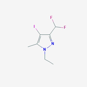 molecular formula C7H9F2IN2 B2551971 3-(Difluoromethyl)-1-ethyl-4-iodo-5-methylpyrazole CAS No. 1946812-12-9