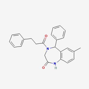 molecular formula C25H24N2O2 B2551972 7-甲基-5-苯基-4-(3-苯基丙酰)-3,5-二氢-1H-1,4-苯并二氮杂卓-2-酮 CAS No. 533872-91-2