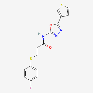 3-((4-fluorophenyl)thio)-N-(5-(thiophen-3-yl)-1,3,4-oxadiazol-2-yl)propanamide