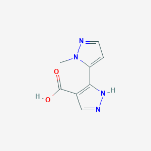 molecular formula C8H8N4O2 B2551994 3-(1-Methyl-1H-pyrazol-5-yl)-1H-pyrazole-4-carboxylic acid CAS No. 1694034-48-4