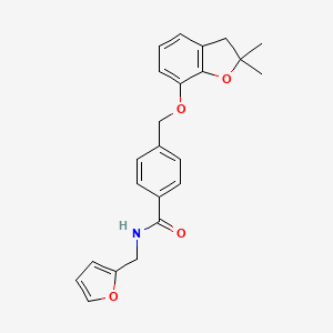 4-[(2,2-dimethyl-3H-1-benzofuran-7-yl)oxymethyl]-N-(furan-2-ylmethyl)benzamide
